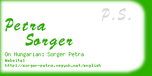 petra sorger business card